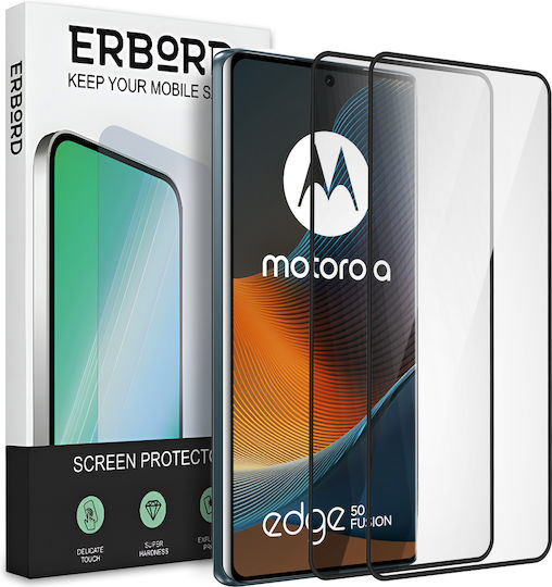 2x Motorola Edge 50 Fusion Erbord 3D Vollbild Gehärtetes Glas Schnelle Displayschutzfolie