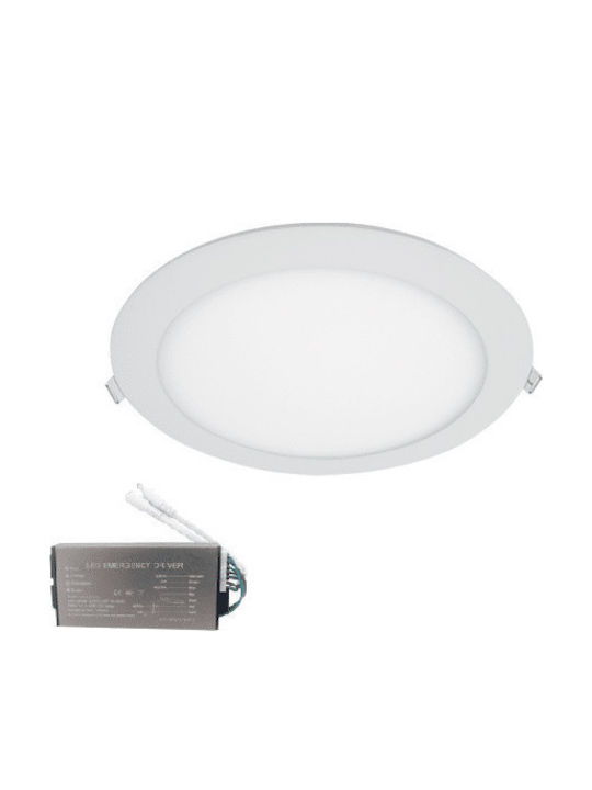 LED-Panels Rund Vertieft 18W 6400K+ Sicherheitskit