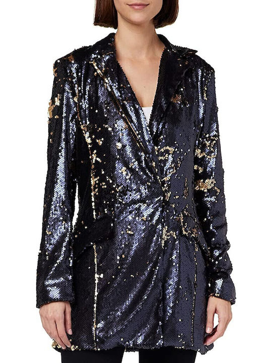 Kendall + Kylie Dazzle Γυναικείο Σακάκι Μαύρο με Παγιέτες