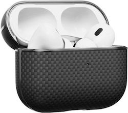 Θήκη Pitaka Aramid Fiber Magnetic 1500d Plain Apple Airpods Pro 2 Μαυρο Γκρι Grained Apm2401