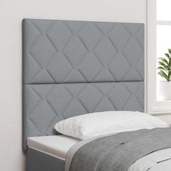 vidaXL Табла за легло Текстил Light Gray 90см