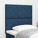 vidaXL LED-Kopfteil aus Stoff Blau 90 x 128 cm
