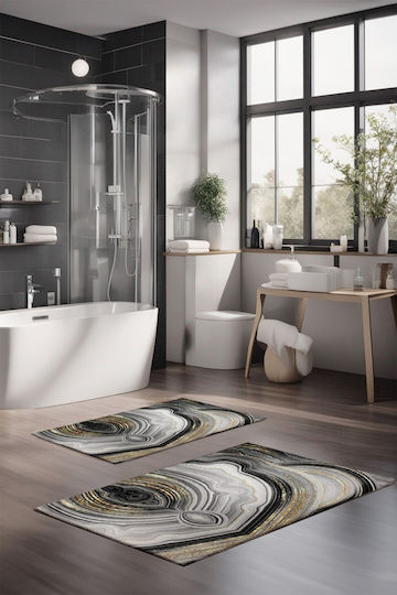 UnicUtil Неслизащо Сет Бански килими Правоъгълена 323CTW1124 Multicolor 2бр