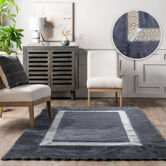 Saray Home Luxurius Килим Правоъгълена Furry Grey-silver