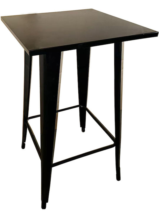 Masă Pătrată Bar Pliabilă Metalică Neagră 60x60x103cm