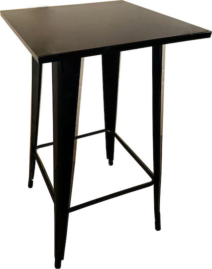 Quadratischer Klappbarer Bar Schwarz 60x60x103cm