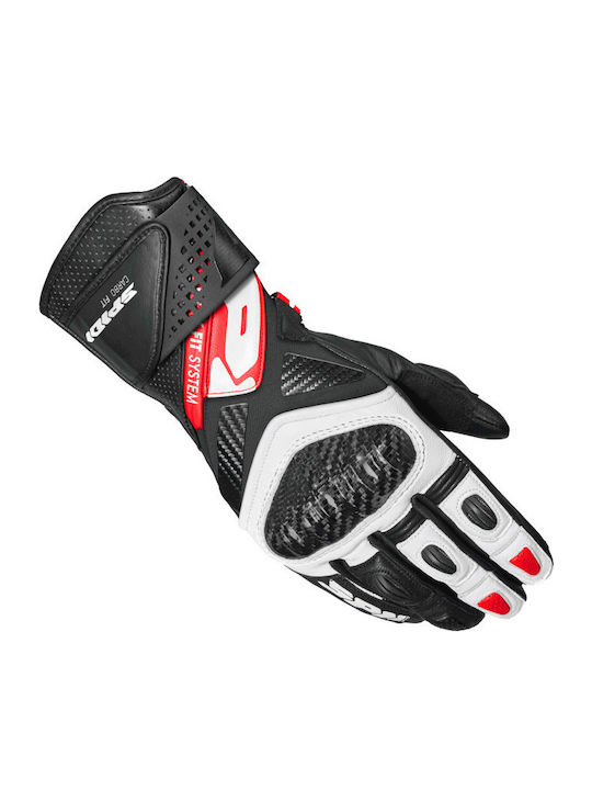 Spidi Carbon Black/white Bărbătești Mănuși de motocicletă Red/white