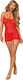 Sexy Set Red Babydoll Elastic Strap & Garters