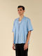 Short-sleeved Cotton Shirt Light Blue