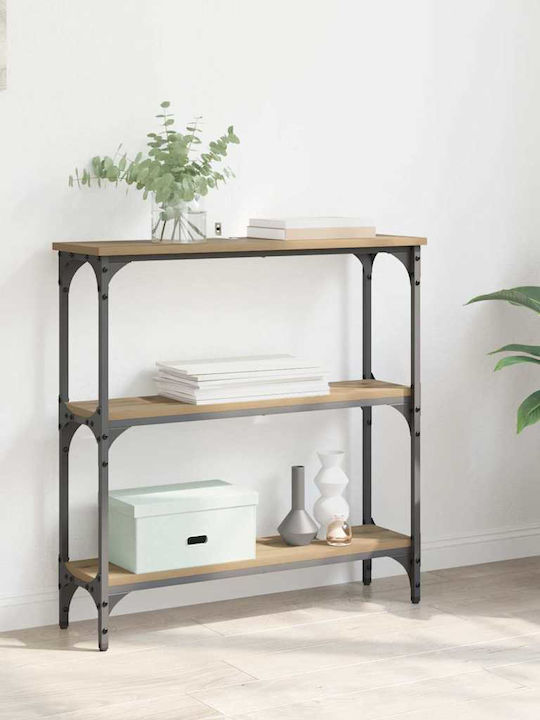 Console Table of Solid Wood & Metal Coffee L75xW22.5xH75cm