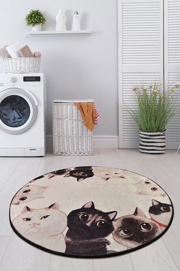 UnicUtil Antiderapant Covoraș de Baie Rotund 351ALS1040 Multicolor Φ90cm