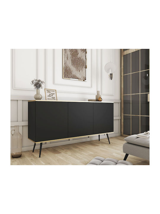 Bufet Oro din Metal cu Sertare Cărbune de lemn 160x85x39cm