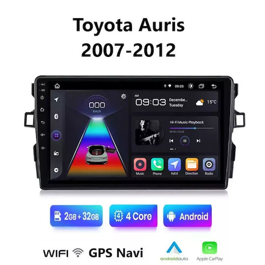 Car Audio System for Toyota Auris 2007-2012 (Bluetooth/USB/WiFi/GPS/Apple-Carplay/Android-Auto) with Touch Screen 9"
