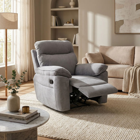 Relax με Υποπόδιο 101x100x102cm Γκρι Ανοιχτό