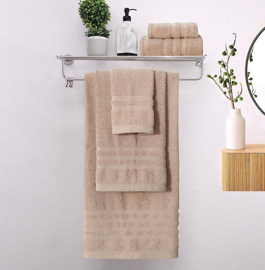 Homeone Комплект Кърпи за Баня 3бр Taupe Тегло 500гр/кв.м
