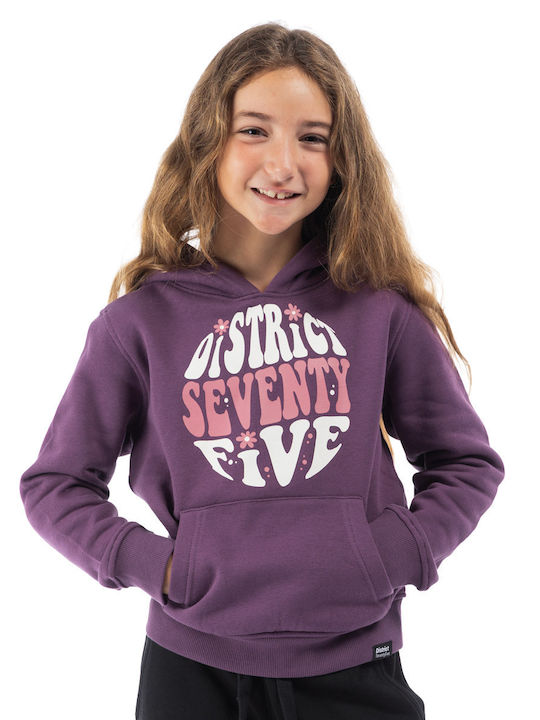 Kids Sweatshirt with Hood and Pockets Purple