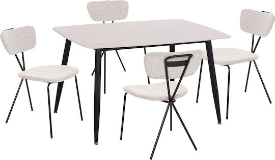 Τραπεζαρία Raven με 4 Καρέκλες 70x120εκ. Τραπεζαρία Raven με 4 Καρέκλες 70x120εκ.