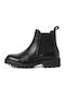 Leder Stiefeletten Damen Schwarz
