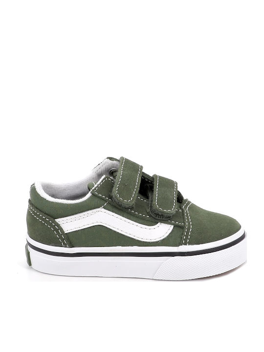 Old Skool Kids Sneakers with Scratch Green