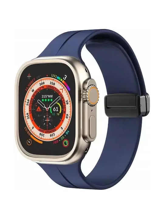 Bizon Curea Silicon Albastru marin (Apple Watch 44/45/46/49 mm, Bizon)