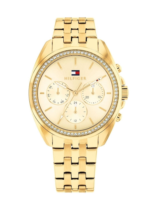 Tommy Hilfiger Mellie Γυναικείο Ρολόι 36mm Μπαταρίας με Χρυσό Μεταλλικό Μπρασελέ