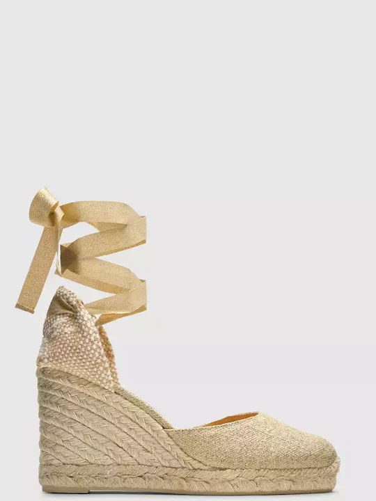 Espadrilles Damenplattformen Gold
