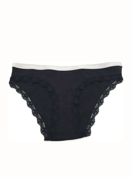 Damen Slip mit Spitze Black