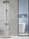 Shower Set Brass Construction 30 Cm X 20 Cm Top Spray Adjustable Height 80-100 Cm Wall Mount Installation Single Handle