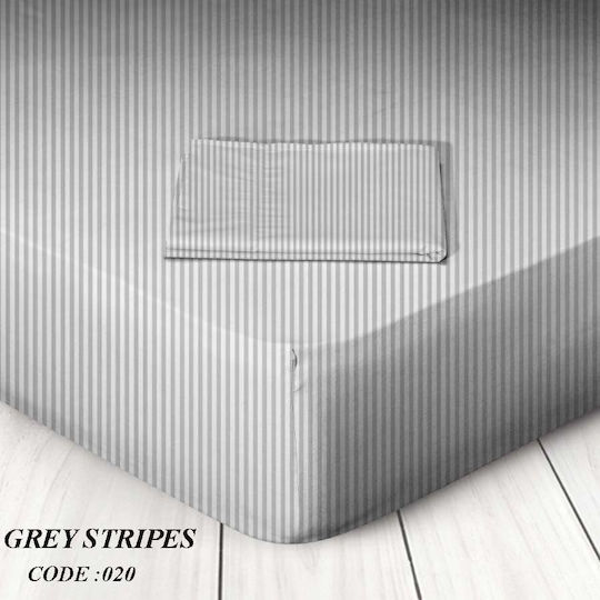 Marwa Bettlaken Super-Doppel 220x260cm. Striped Grey