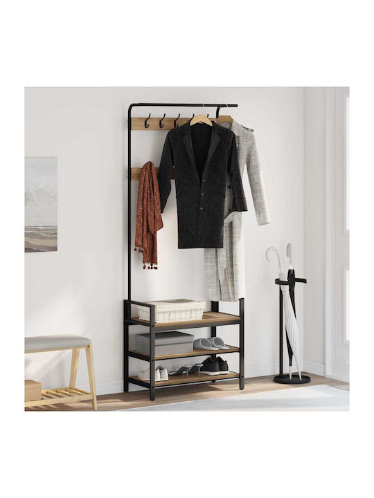 Entry Furniture with Hanger Coffee 75x34x184cm