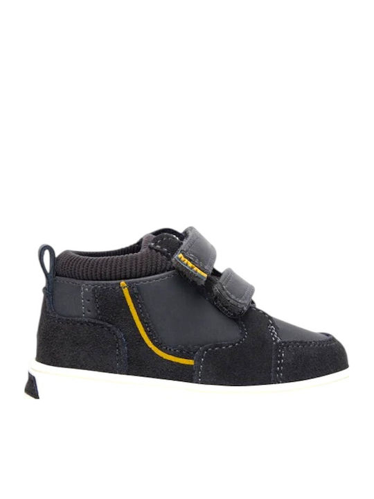 Suede Kinderstiefeletten mit Klettverschluss Blau