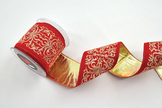 Ribbon Elif Red-Gold 9.5 Cm X 4.5 M Brown-Gold