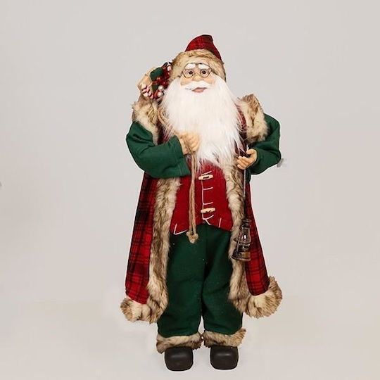 Decorativ Moș Crăciun Roșuς din Plastic 90cm.