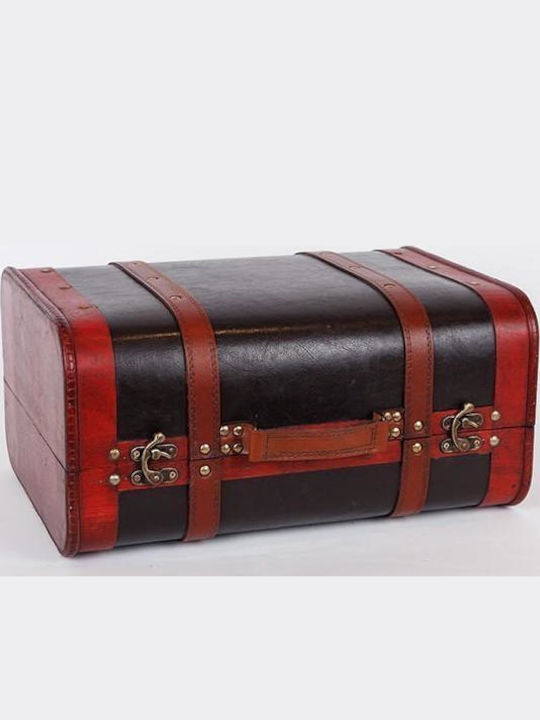 Eurolamp Wooden Decorative Trunk Suitcase Brown 40x30.5x19.5cm