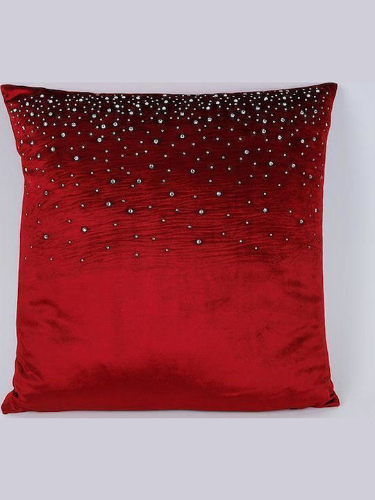Eurolamp Burgundy Velvet Pillow with Rhinestone...