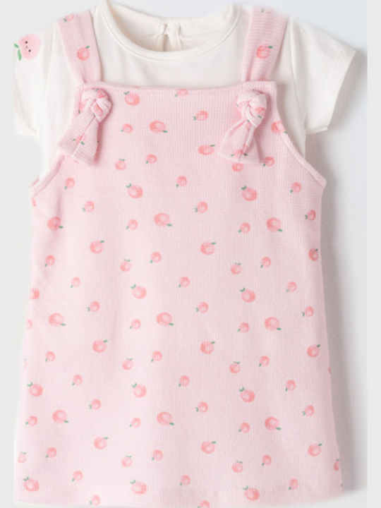 Set Rochii pentru Copii Cu mâneci scurte Set cu Bluză Pink and white
