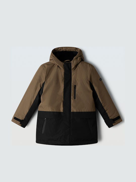 Παιδικό Casual Μπουφάν με Επένδυση & Κουκούλα Black, Khaki