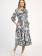 Sommer Midi Damenkleid Leafy Schwarz
