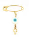 Ios Child Safety Pin made of Gold 14K with Cross for Boy