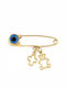 Ios Child Safety Pin made of Gold 9K with Cross for Boy