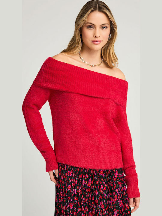 Funky Buddha Damen Pullover Rollkragen Scarlet Red