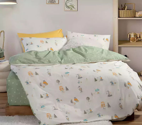 Nef-Nef Homeware Σετ Μονά Woodland Party Εκρού 170x260cm Nef-Nef Homeware Σετ Μονά Woodland Party Εκρού 170x260cm