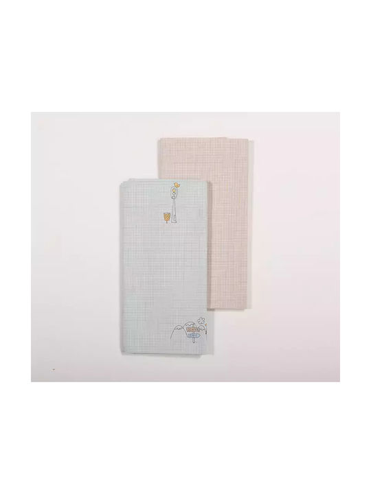 Nef-Nef Homeware Life In The City Комплект Бебешки Чаршафи За Количка Памучни Тюркоазен 70x120бр 2бр