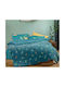 Nef-Nef Homeware Kids Duvet Cover Single Dinos On Wheels Blue 160x220cm