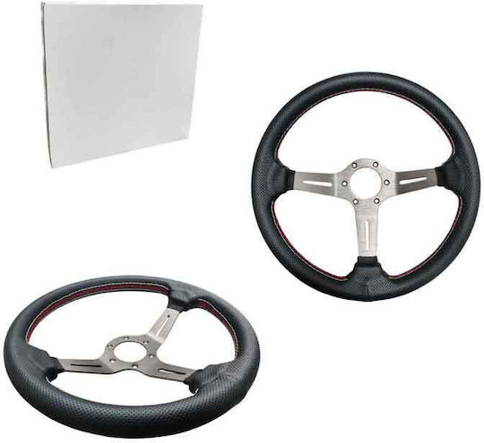 Racing Car Steering Wheel with 35cm Diameter Red/Red