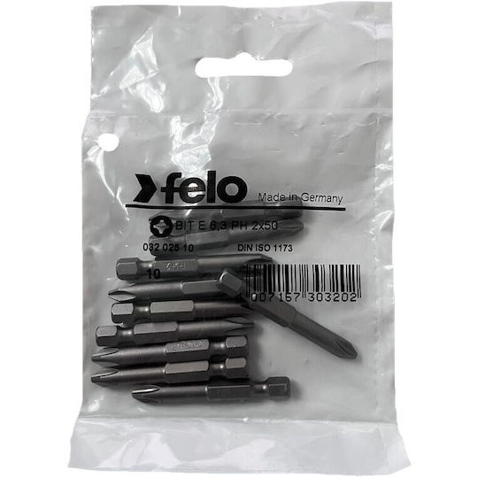 Set 10 Industrielle Serie Bits Philips Profil E6.3 Ph2 50mm