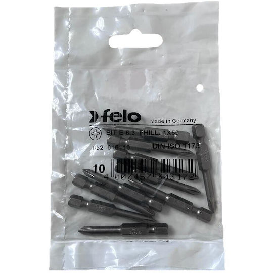 Set 10 Industrielle Serie Bits Philips Profil E6.3 Ph1 50mm