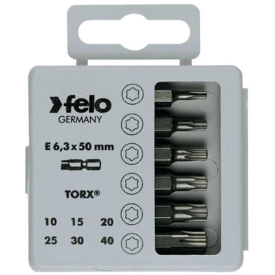 Profi Bit Box Set 6 Industrielle Torx Schraubendreher-Bits 50mm Länge