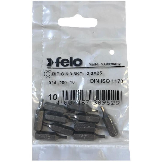 Комплект 10 Винтовертни Битове Industrial Series Hex Profile C6.3 Hx2.0 25mm