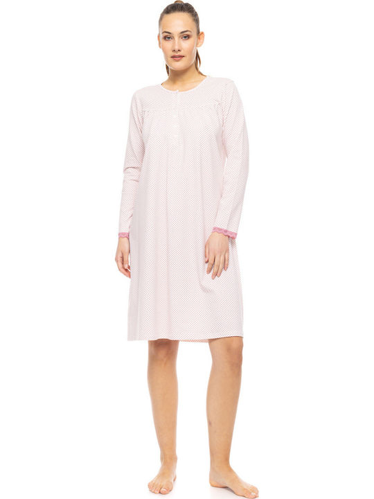 Pink Label Winter Cotton Women's Nightgown Petit Rose